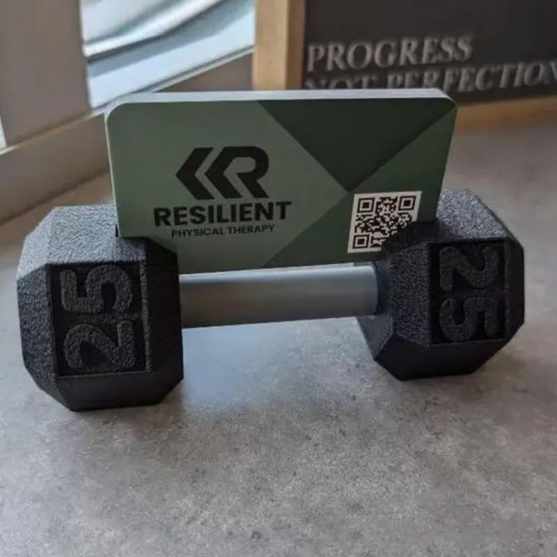 Personalized Dumbbell Business Card Holder Fitness Business Card Stand Gift for Personal Trainers Coaches Gym Owners Physical Therapists