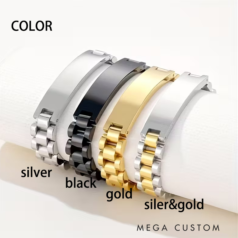 Personalized Bar Bracelet with Name Engraving Pendant Chain Men’s Gifts Father’s Day Valentine’s Day Gifts Groomsmen Bracelets