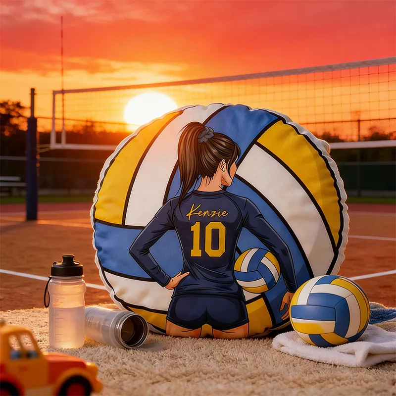 Personalized Volleyball Pillow with Custom Name and Player Design for Volleyball Enthusiasts