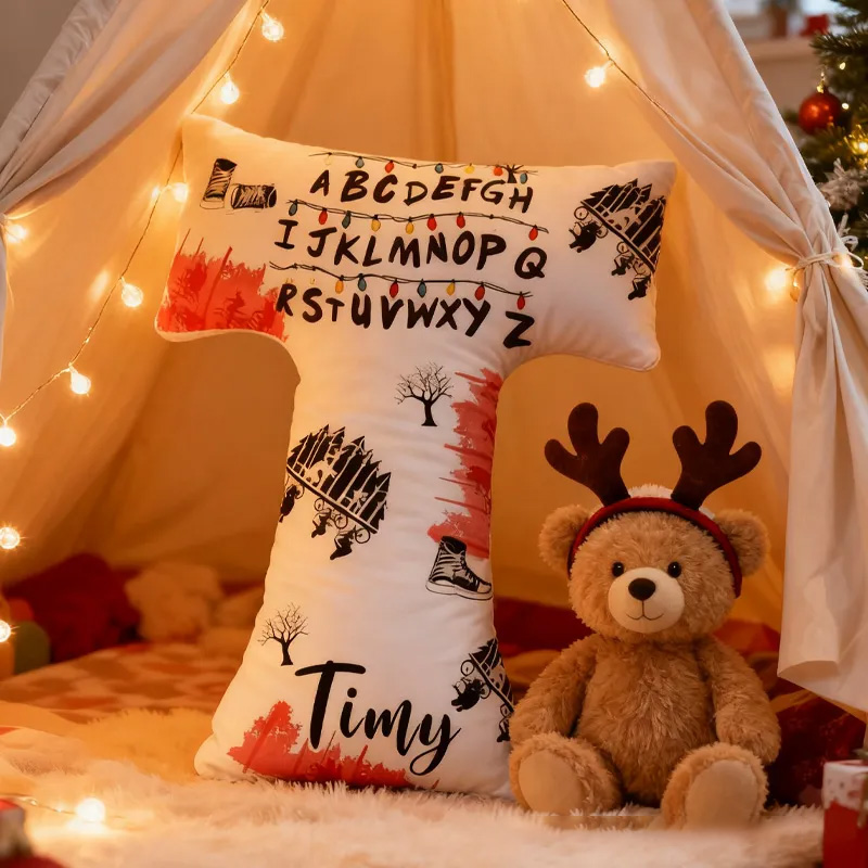 Personalized Cycling Things Letter Pillow Graphic 3D Print Bow Letter Pillow Name Pillow Comfortable Travel Cushion for Riders Riding Lovers