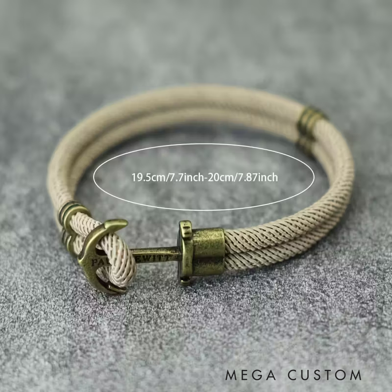 Personalized Bronze Pirate Bracelet Punk Fabric-Wrapped Men’s Gifts Father’s Day Valentine’s Day Groomsmen Bracelets