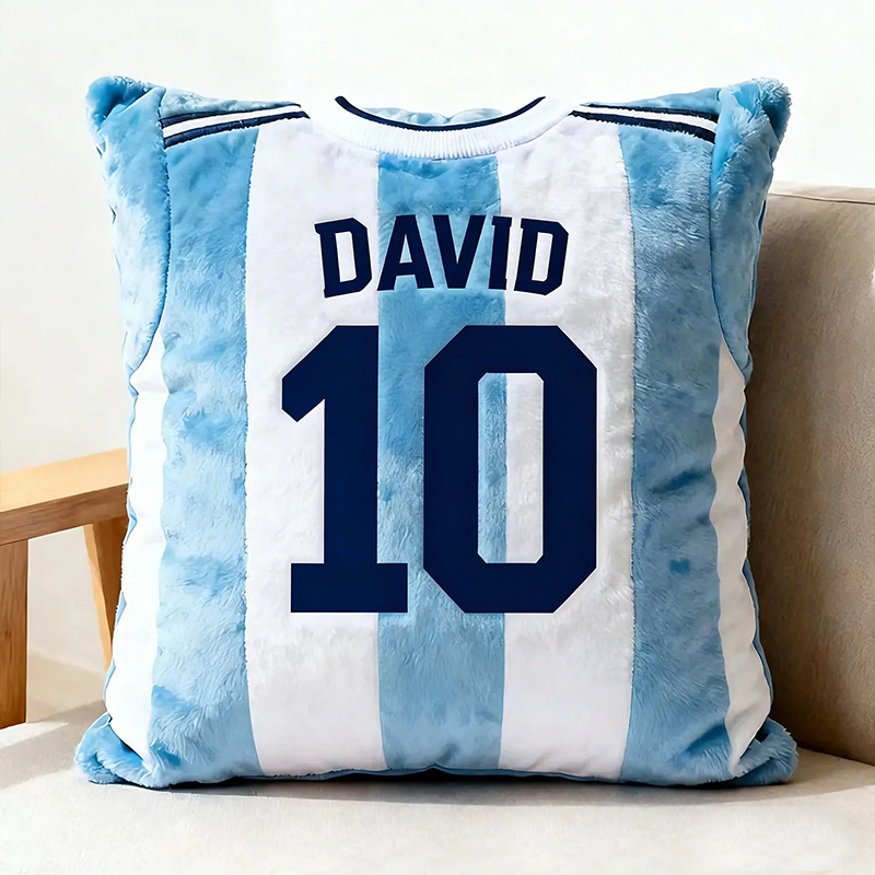 Personalized Graphic3DPrint Soccer Jersey Pillow with Custom Name and Number for Sports Enthusiasts