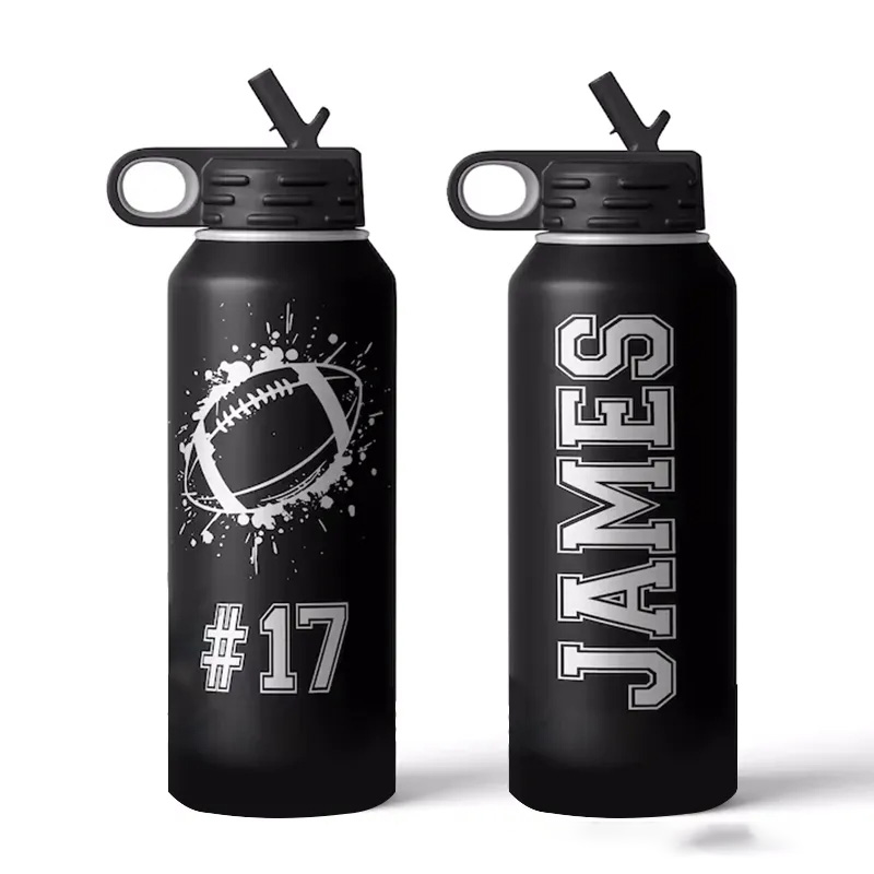 Personalized Basketball Water Bottle Custom Name and Number Sports Bottle
