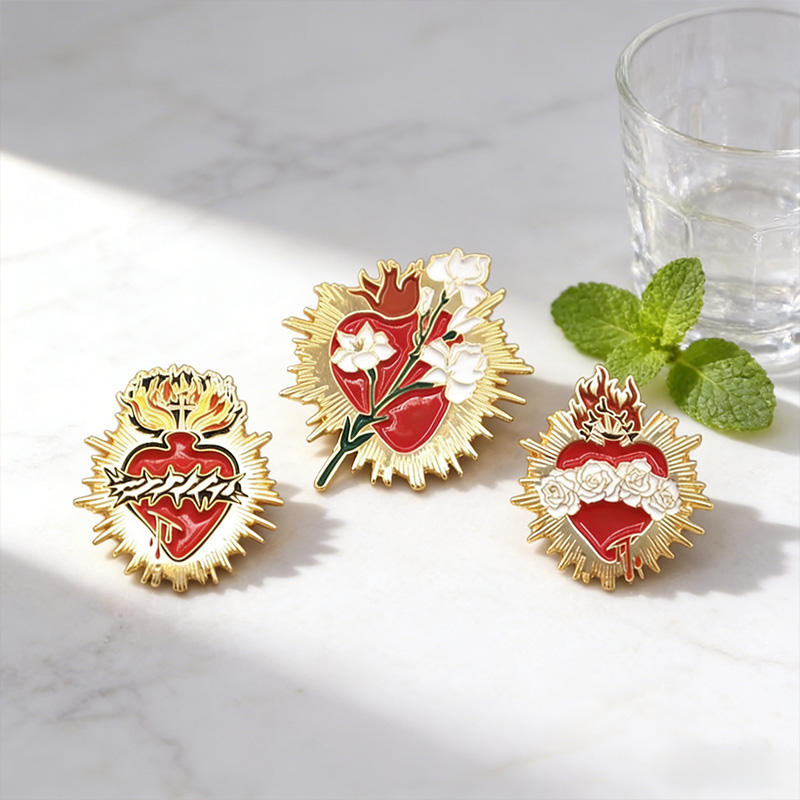 Personalized Immaculate Sacred Heart Pins Catholic Virgin Mary Gift Religious Gift for Friends and Family