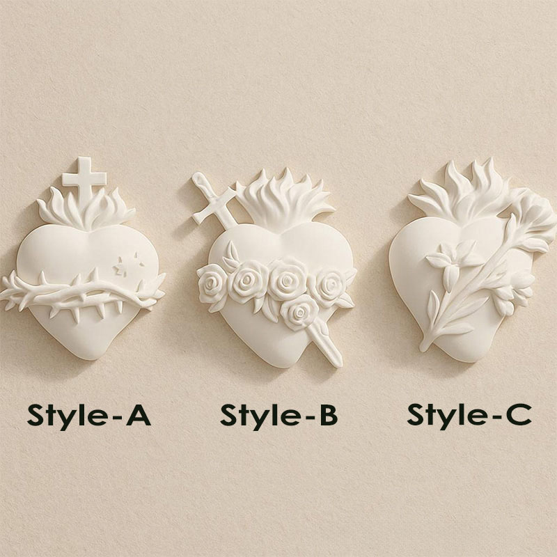 Personalized Catholic Home White Sacred Heart 3D Printed Home Decor Religious Gift Catholic Gift Prayer Corner Faith Gift