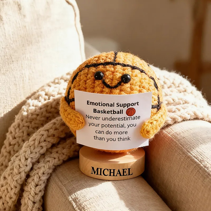 Personalized Emotional Support Basketball Toy with Name Cheer Up Gift For Basketball Team Player