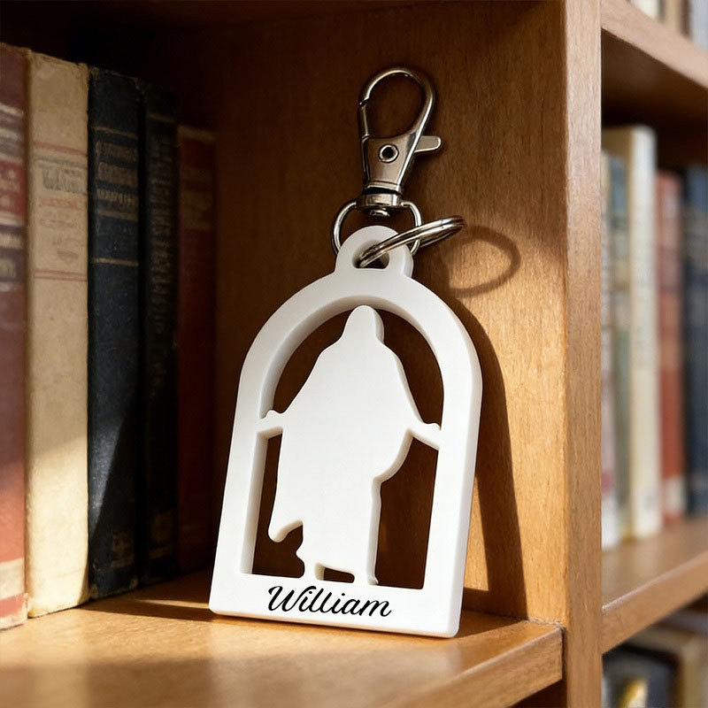 Personalized Jesus Christ in an Arch 3D Printed Keychain with Custom Name Religious Gift Christian Gift for Jesus Lover Faith Gift