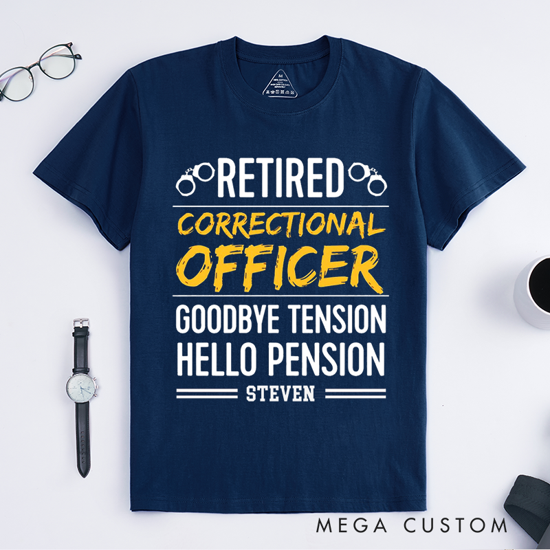 Personalized Retired Correctional Officer T-Shirt with Bold and Playful Typography Design Gift for Police Officer T-Shirt
