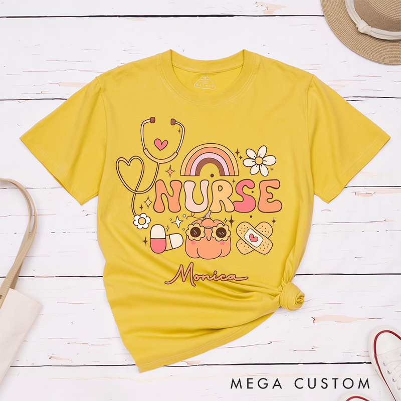 Personalized Nurse T-Shirts Nurse Caring in Every Hue Fashion Design T-Shirts