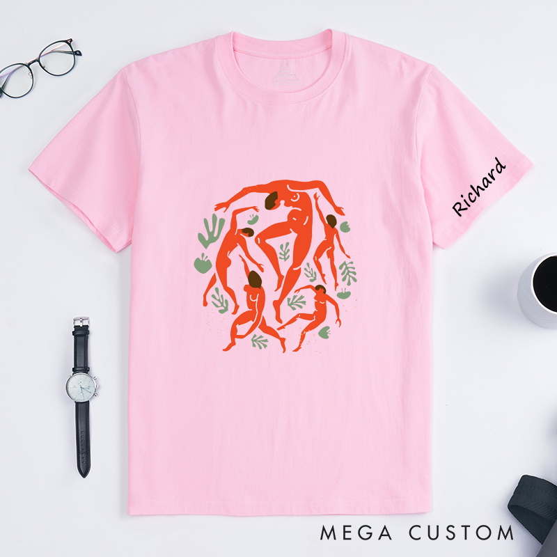 Personalized Classic T-Shirts  Dance Art Abstract Human Figure Custom Gift for Men and Women Unique Artistic Expression Tee for Birthday Present