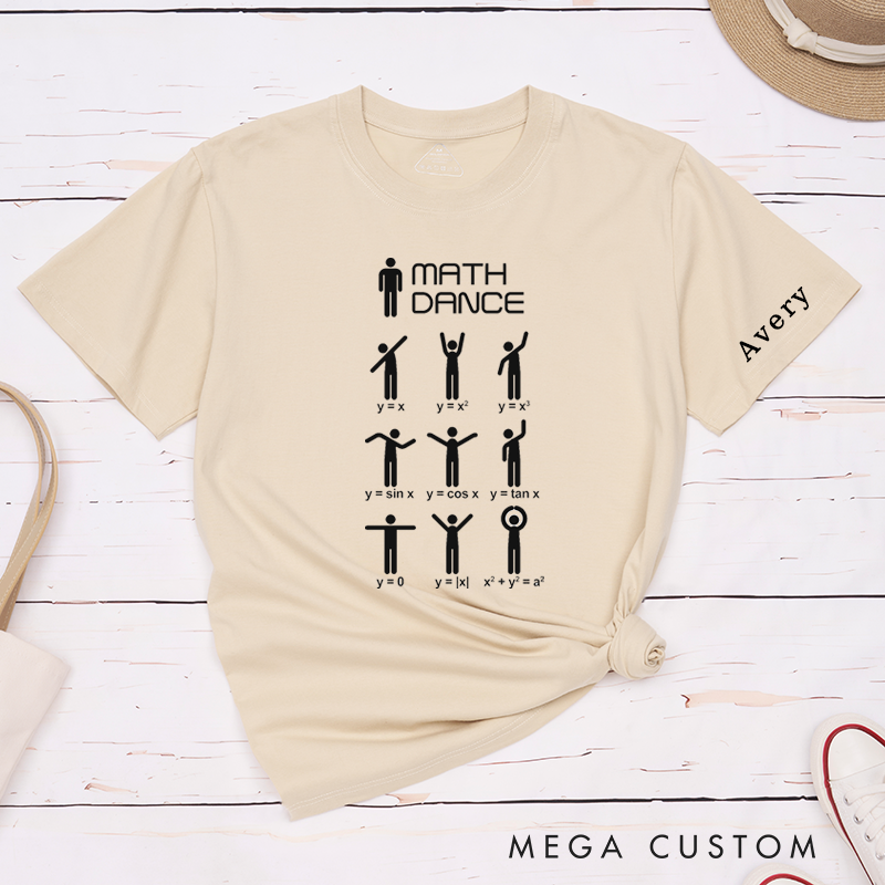 Personalized Classic T-Shirts Math Dance Gifts Funny Math Graphs Shirt Unique Geeky Math Apparel for Students Teachers Friends Custom Name Tee
