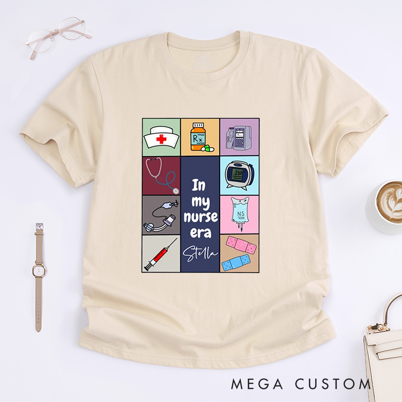 Personalized Cartoon In My Nurse Era T-Shirt Gift for Nurse