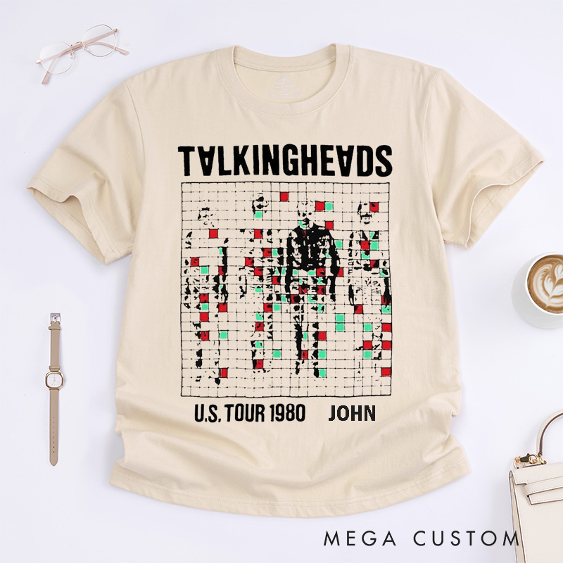 Personalized Pixel Art Retro Graphic Unisex Classic T-Shirts Custom 80s Vintage Style Unique Abstract Art Tee Perfect Gift for Music Lovers and Fans