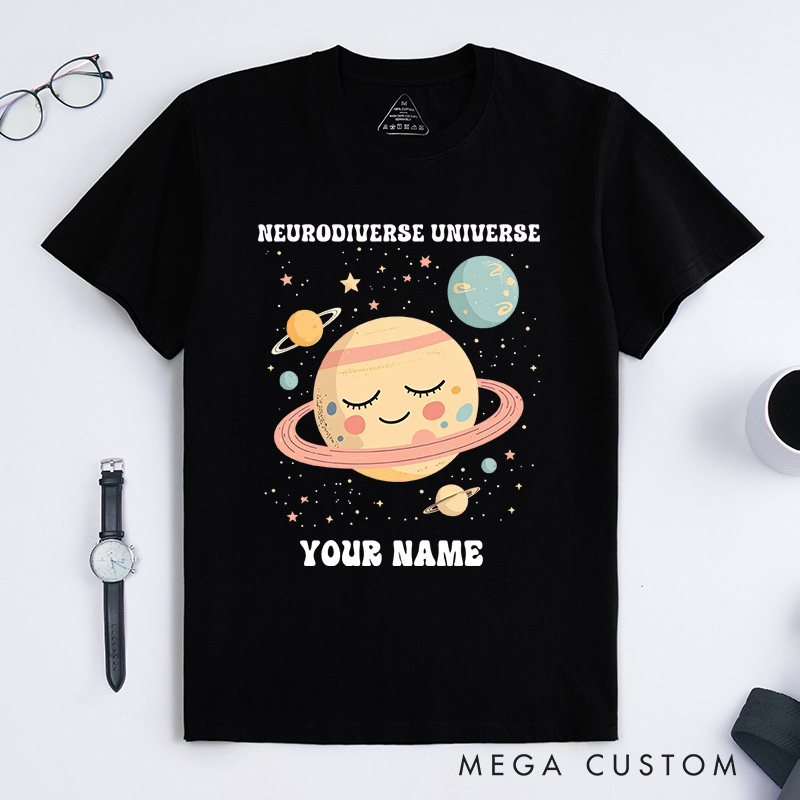 Personalized Neurodiverse Universe T-Shirt Autism Awareness Gifts