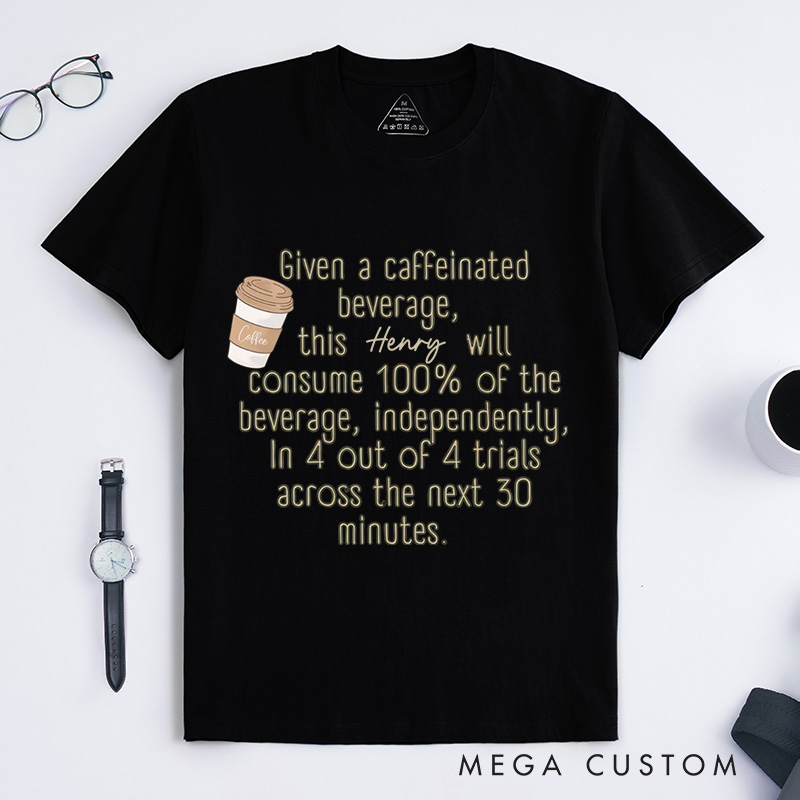 Personalized Coffee Lover T-Shirt Autism Gift Support Gift