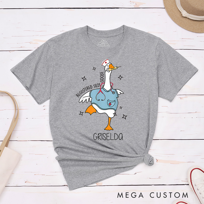 Personalized Nurse T-Shirts Registered Silly Goose Fashion Design T-Shirts