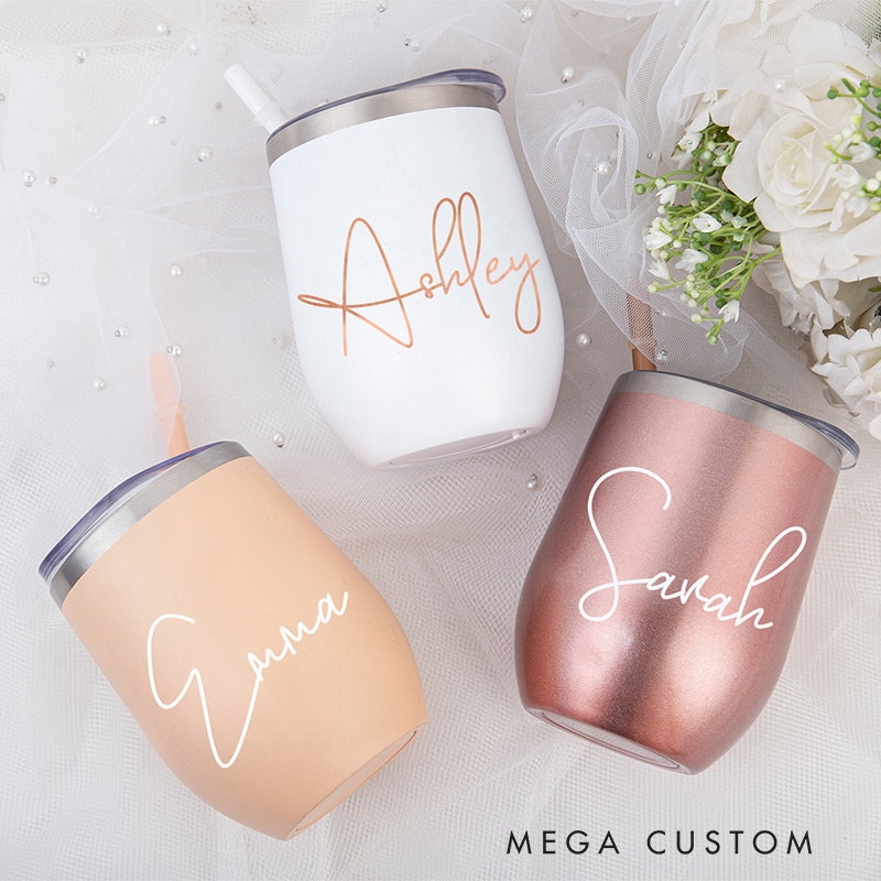 Personalized Stainless Wine Tumbler With Name Party Favors For Her