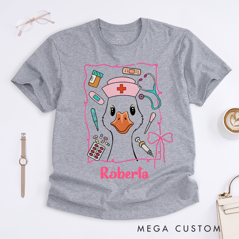 Personalized Nurse T-Shirts Nurse Goose Fashion Design T-Shirts