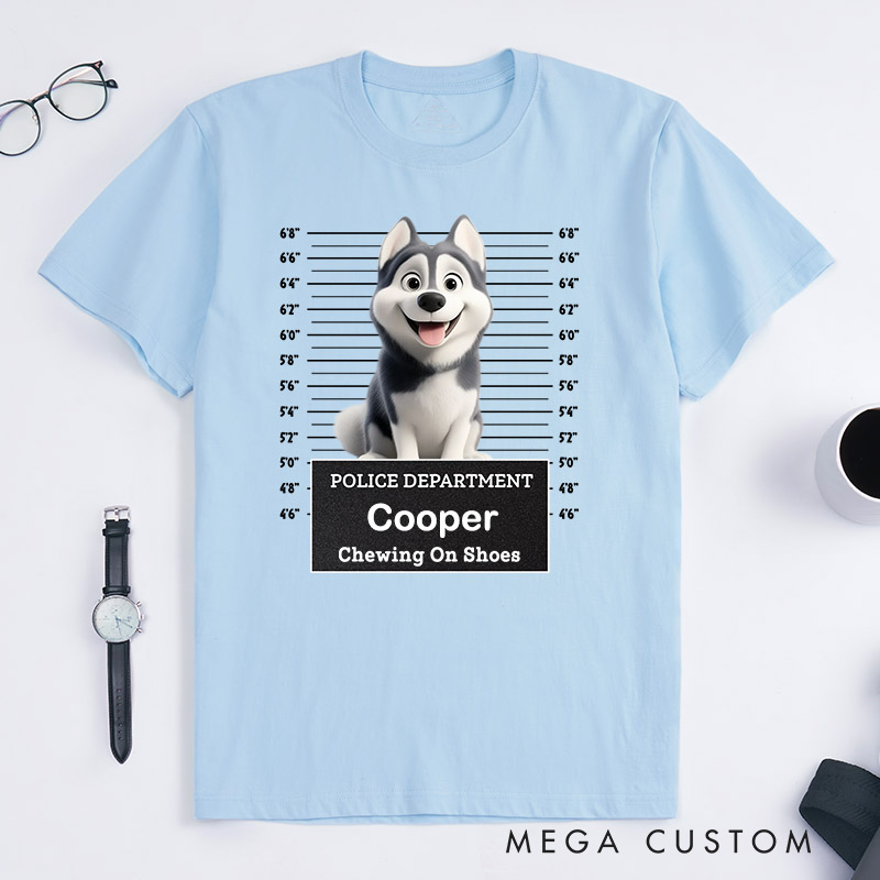 Personalized Dog Lover Police Department Chewing on Shoes or Choosing Nana Over Me T-Shirt
