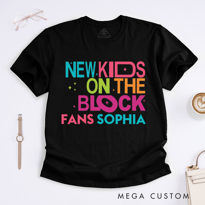 Personalized Retro Colorful Block Letter Fans Name Custom Unisex Classic T-Shirts Unique Gift for Music Lovers Present for Him Her Family Friends