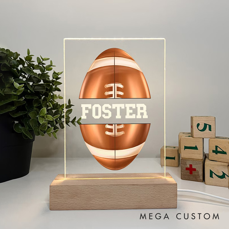[Copy]Personalized American Football LED Night Light with Touchdown Pose and Custom Number Design