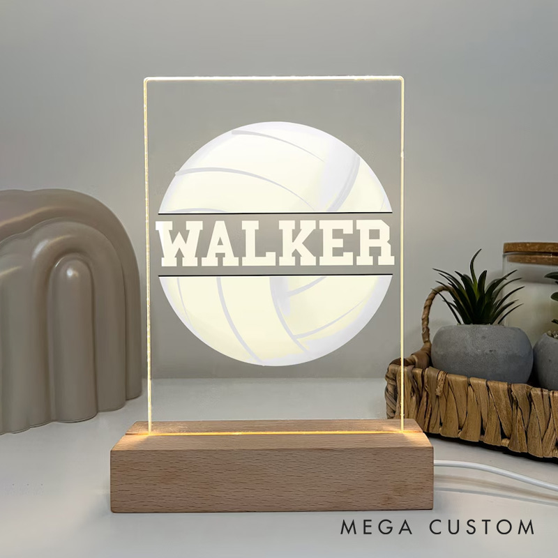 [Copy]Personalized Volleyball LED Night Light with Distressed Ball Design and Custom Player Name