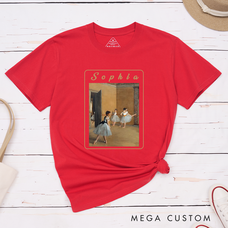 Personalized Edgar Degas The Dance Classic T-Shirt Custom Elegant Ballet Art Print Tee Design Dance Gift for Ballet Lovers Artistic Classic