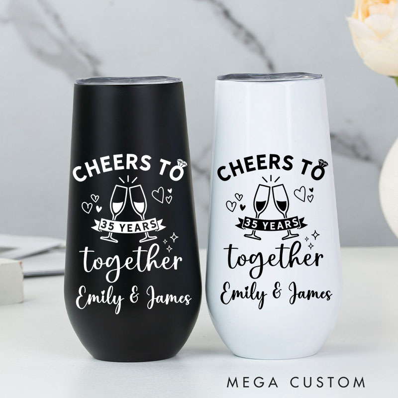 Personalized Anniversary Wine Tumbler Husband and Wife 20th Years Anniversary Gift