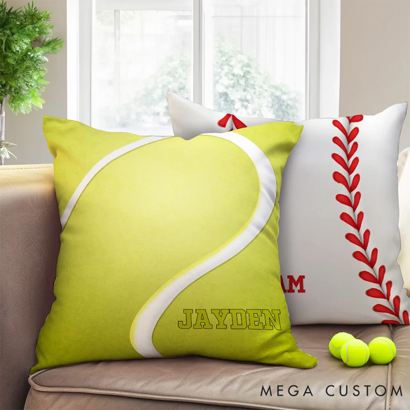 Personalized Sport Throw Pillow with Custom Team Name and Player Name for Fans