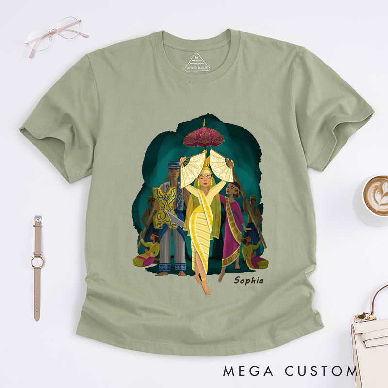 Personalized Folk Dance Classic T-Shirts Custom Name Dancer Graphic for Folk Dance Lovers Birthday Gift