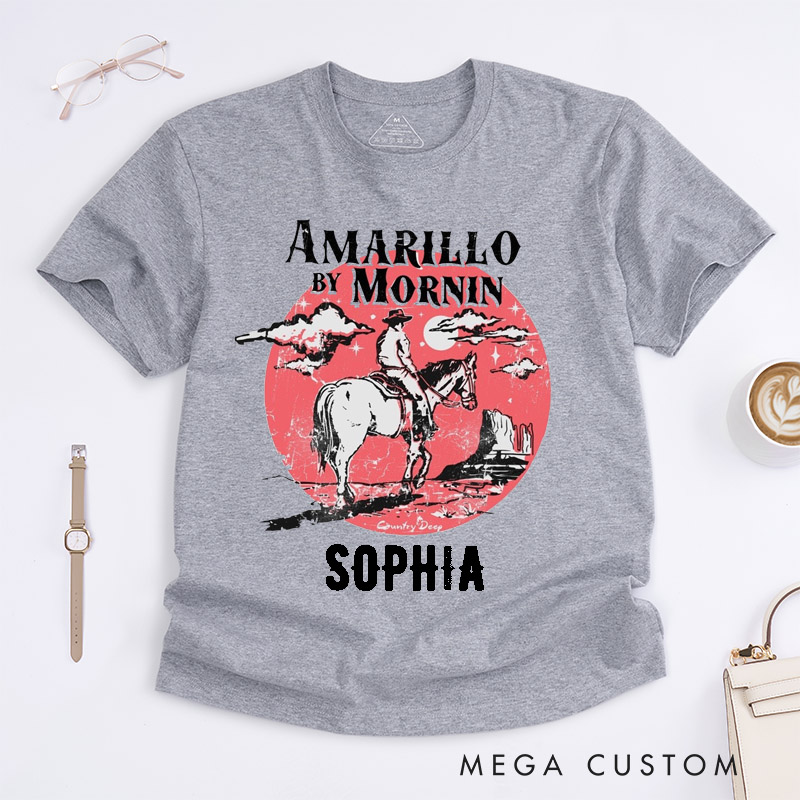 Personalized Cowboy Western Horse Riding Classic T-Shirts Custom Retro Country Music Gift for Men Women Lovers Outdoors Riders Birthday Present