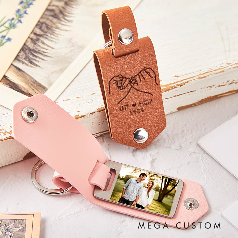 Personalized Couple Pinky Promise Keychains for Boyfriends Girlfriends