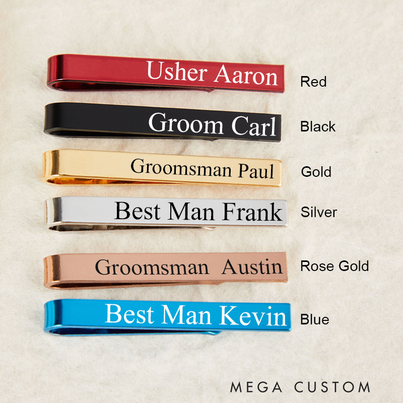 Personalized Engraved Best Man Tie Clip Groomsman Proposal Gift Bachelor Party Favors Tic Clip