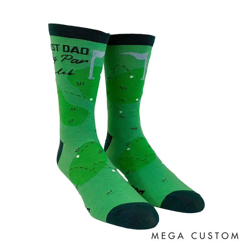Personalized Golf Printed Socks with Custom Name for Golf Fans