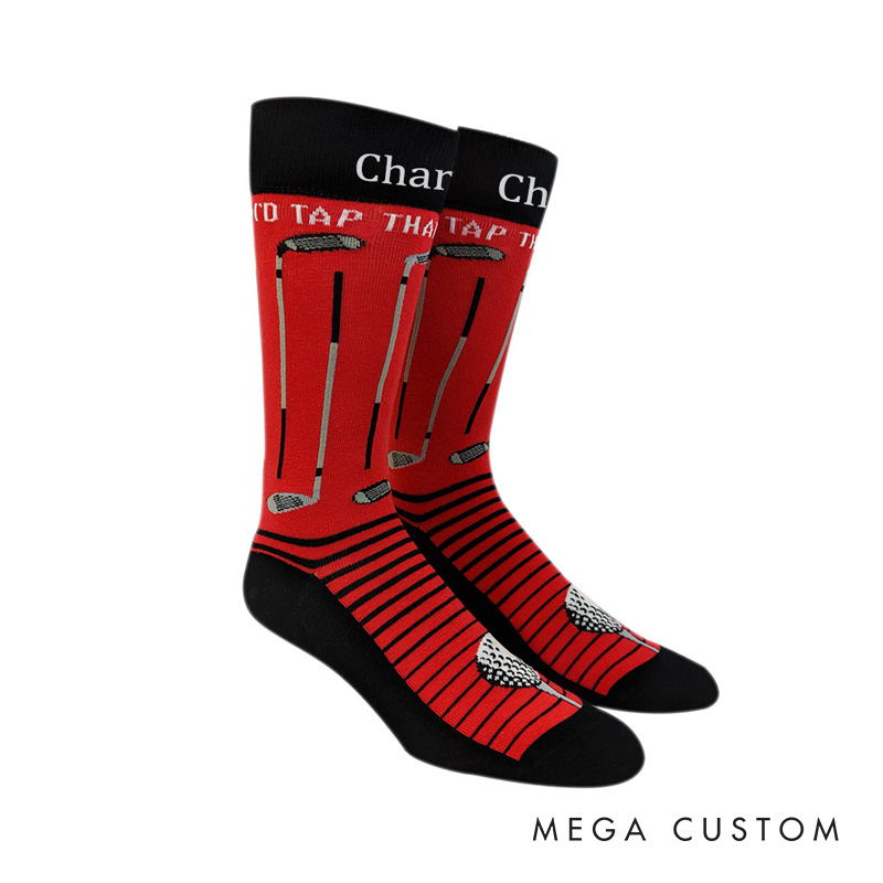 Personalized Golf Socks with Fun Design and Custom Name