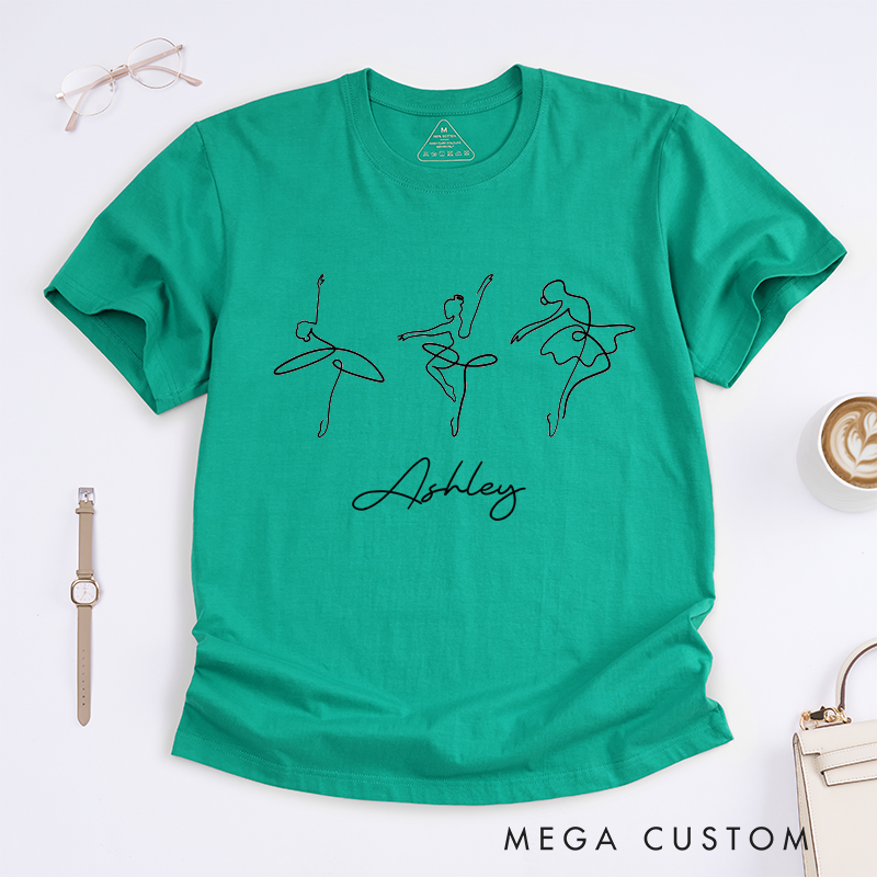 Personalized Girls Ballet Classic T-Shirts Custom Name Gift For Dancer Unique Dance Birthday Present