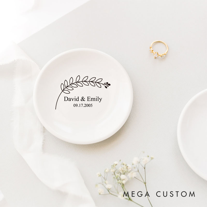 Personalized Named Ring Dish for Couple Anniversary Ring Holder for Her 20th Anniversary Jewelry Dish