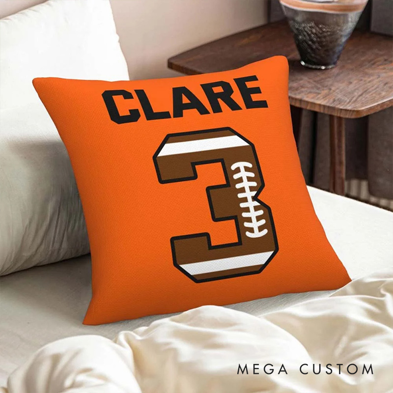 Personalized Sports Series Throw Pillow with Custom Player Name and Number