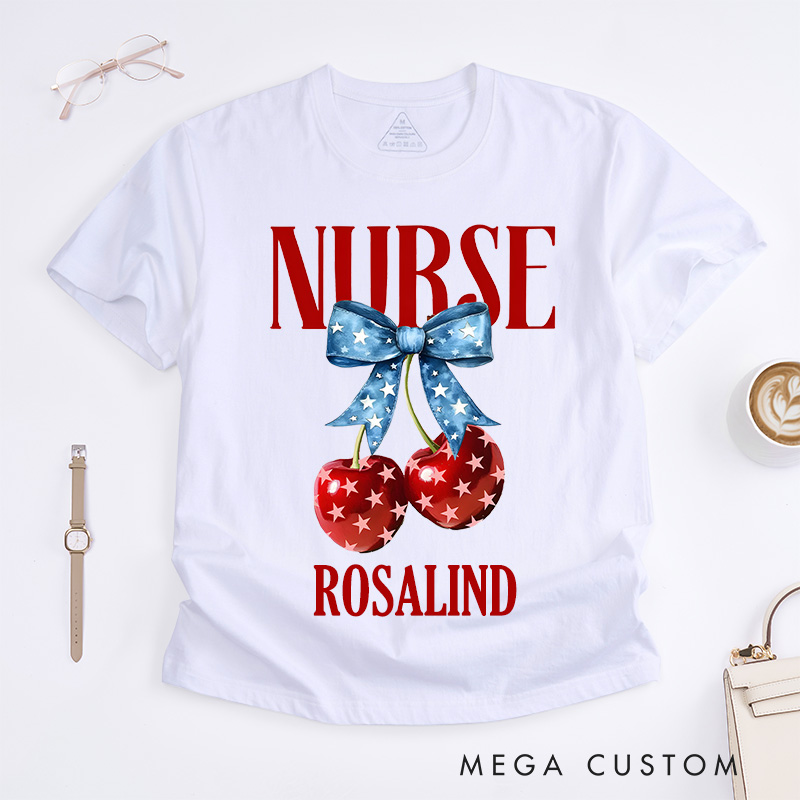 Personalized Nurse T-Shirts Nurse Sweet and Patriotic Fashion Design T-Shirts