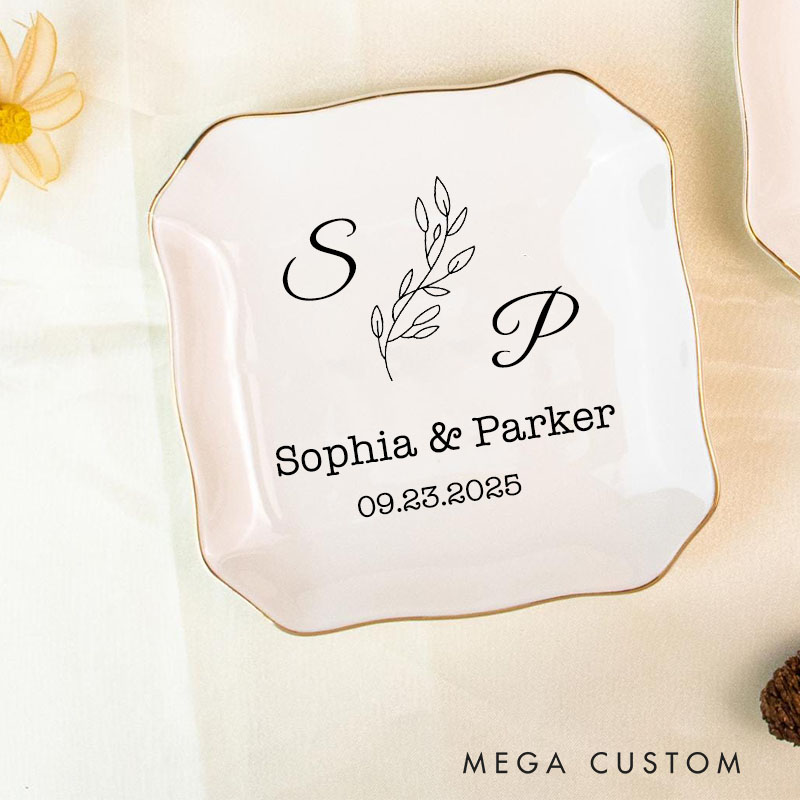 Personalized Couple Anniversary Ring Dish 20th Anniversary Ring Holder for Her
