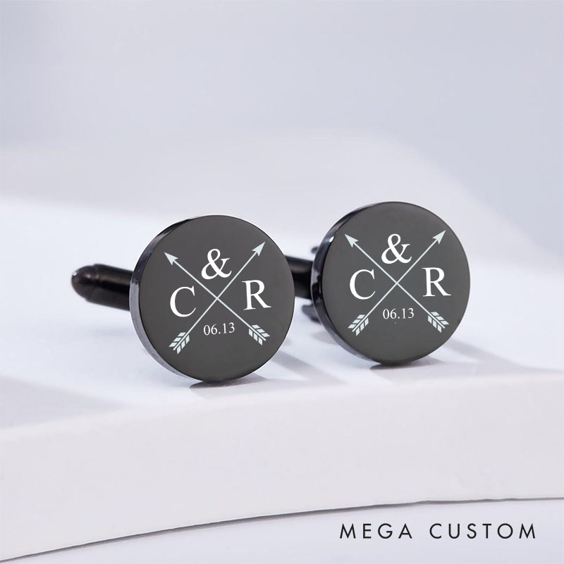 Personalized Cufflinks for Groom Cuff Links for Groomsmen Gift for Dad Bachelor Party Favors