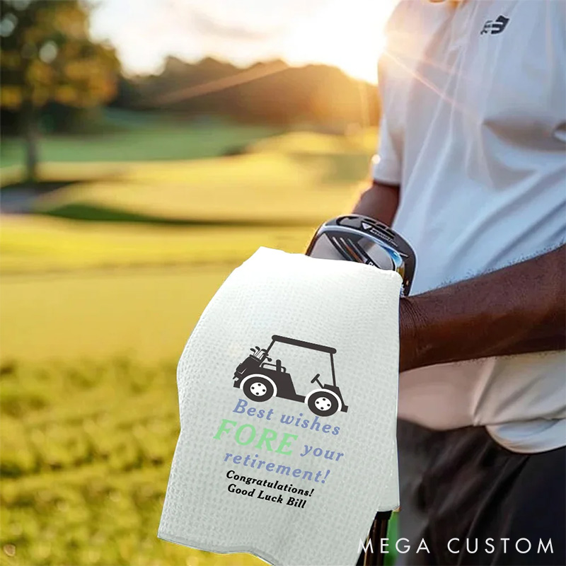 Personalized Golf Towel with Custom Text Gift for Golf Lovers