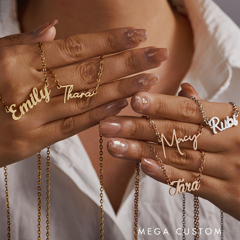 Personalized 18K Gold Plated Name Necklace Minimalist Name Necklace Gift for Her