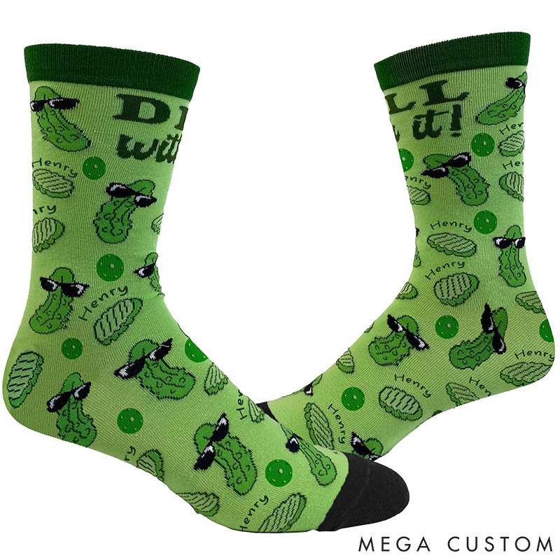 [Copy]Personalized Pickleball Socks with Fun Design and Custom Name