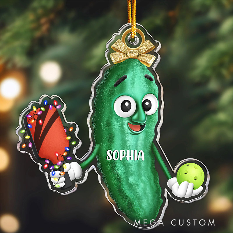  Personalized Christmas Funny Pickleball Ornament Custom Name