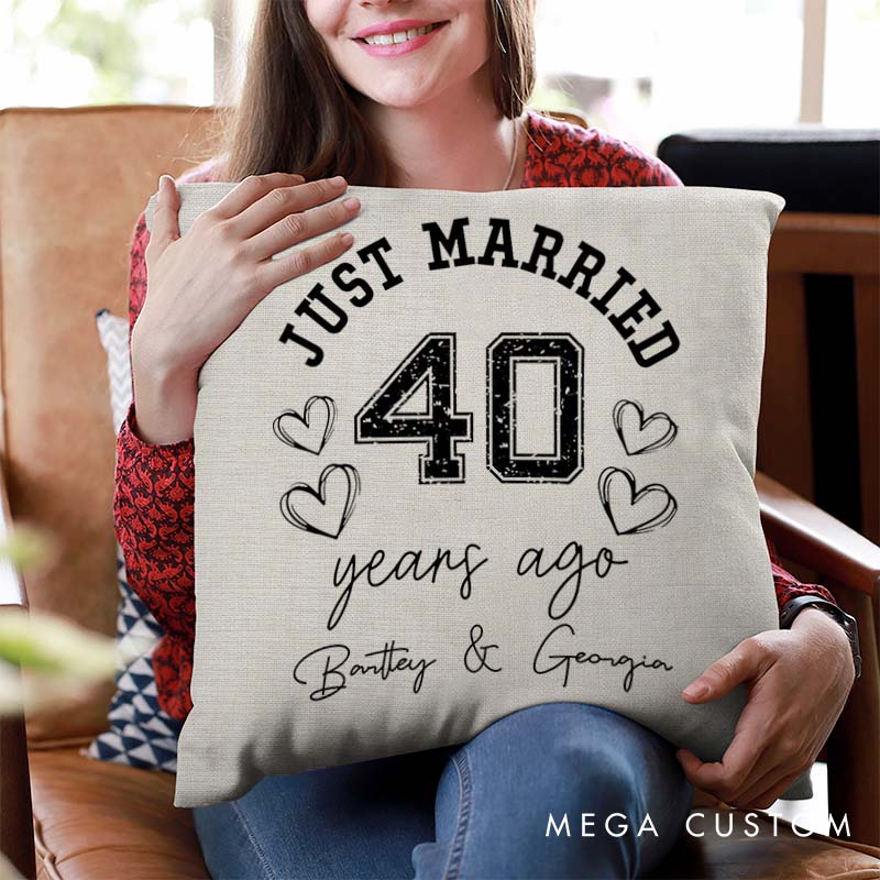Personalized Couple 40th Anniversary Pillow Husband Wife 40 Years Anniversary Gift Pillow Home Decor