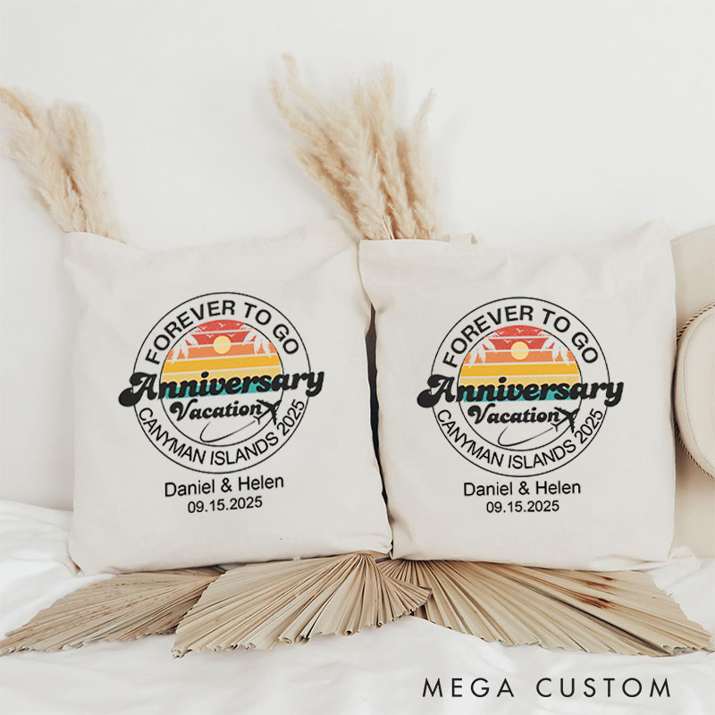 Personalized 50th Anniversary Tote Bag Couple Anniversary Canvas Bag 50th Beach Travel Anniversary Gift Bag for Her