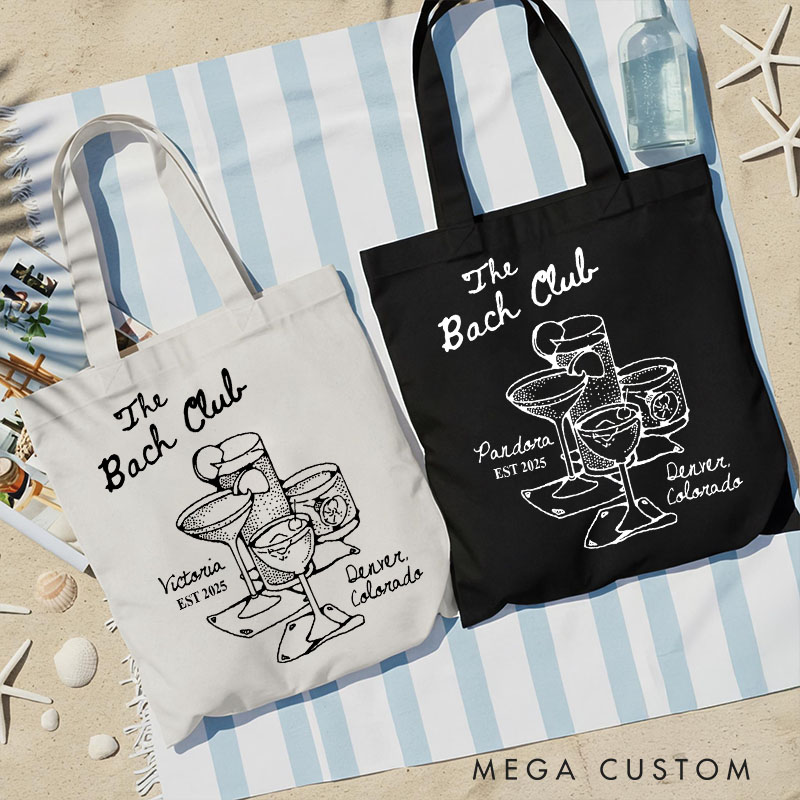 Personalized The Bach Club Cocktail Tote Bag Bridesmaid Tote Bachelorette Party Gift for Bride