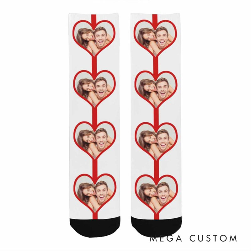 Personalized Couple Socks Anniversary Socks for Boyfriend Girlfriend Wife Husband Valentine's Day Gift