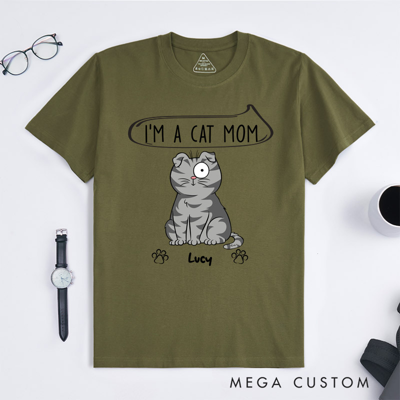 Personalized Cat Lover I'm A Cat Mom T-Shirt